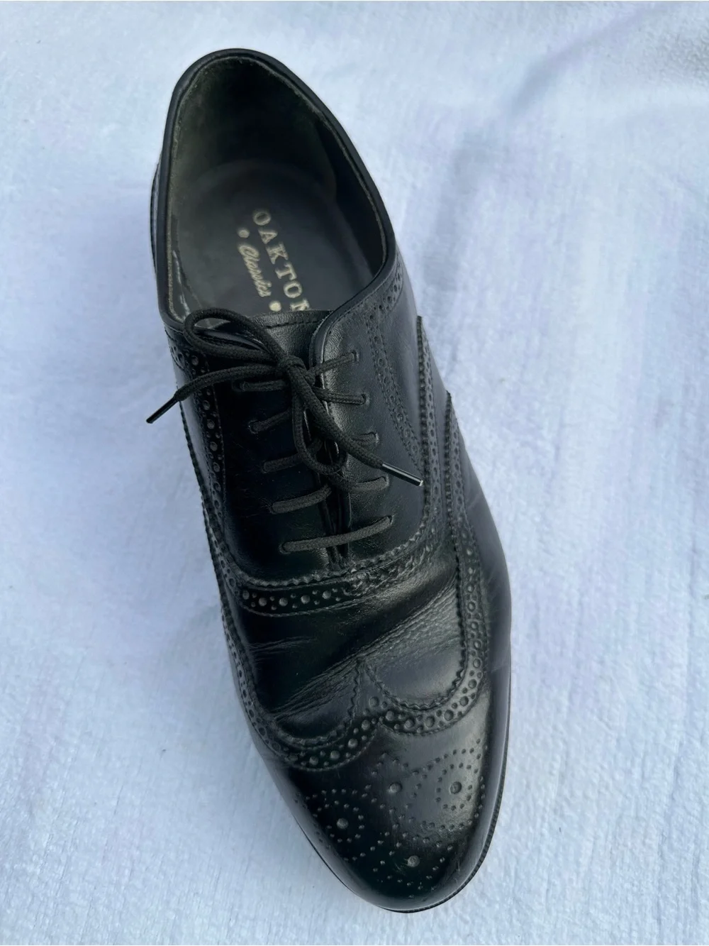 Oakton Classics Black Men's Wingtip Dress Shoes Size 11
